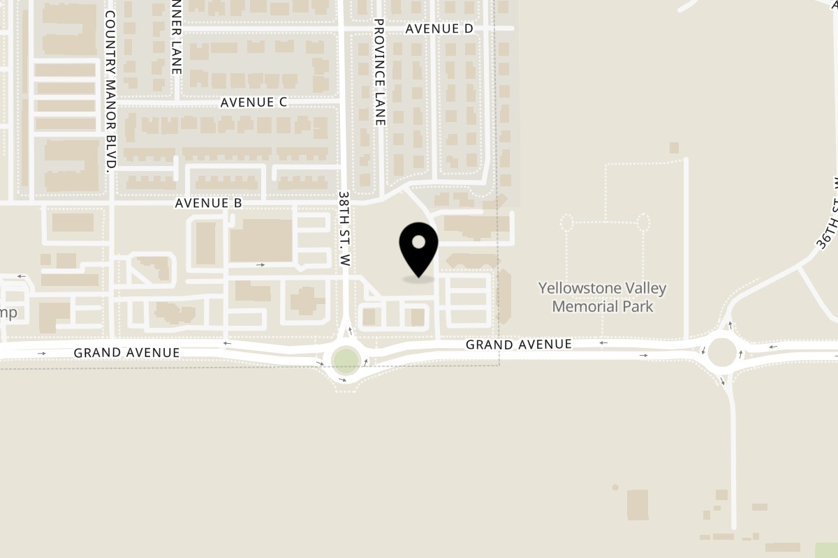 Map showing the location of Santera Cocina & Tequila on 1417 38th St W in Billings
